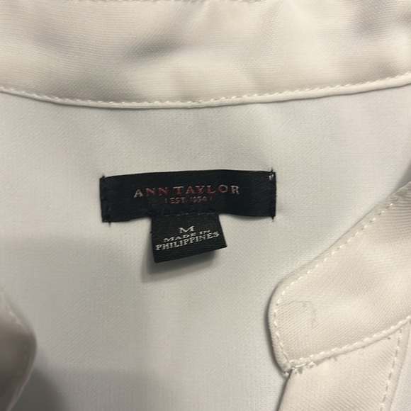 🌺ANN TAYLOR Colorblock Shift Slight Hi-Lo Dress in White/Blue/Navy Size Medium🌺 - Picture 5 of 5